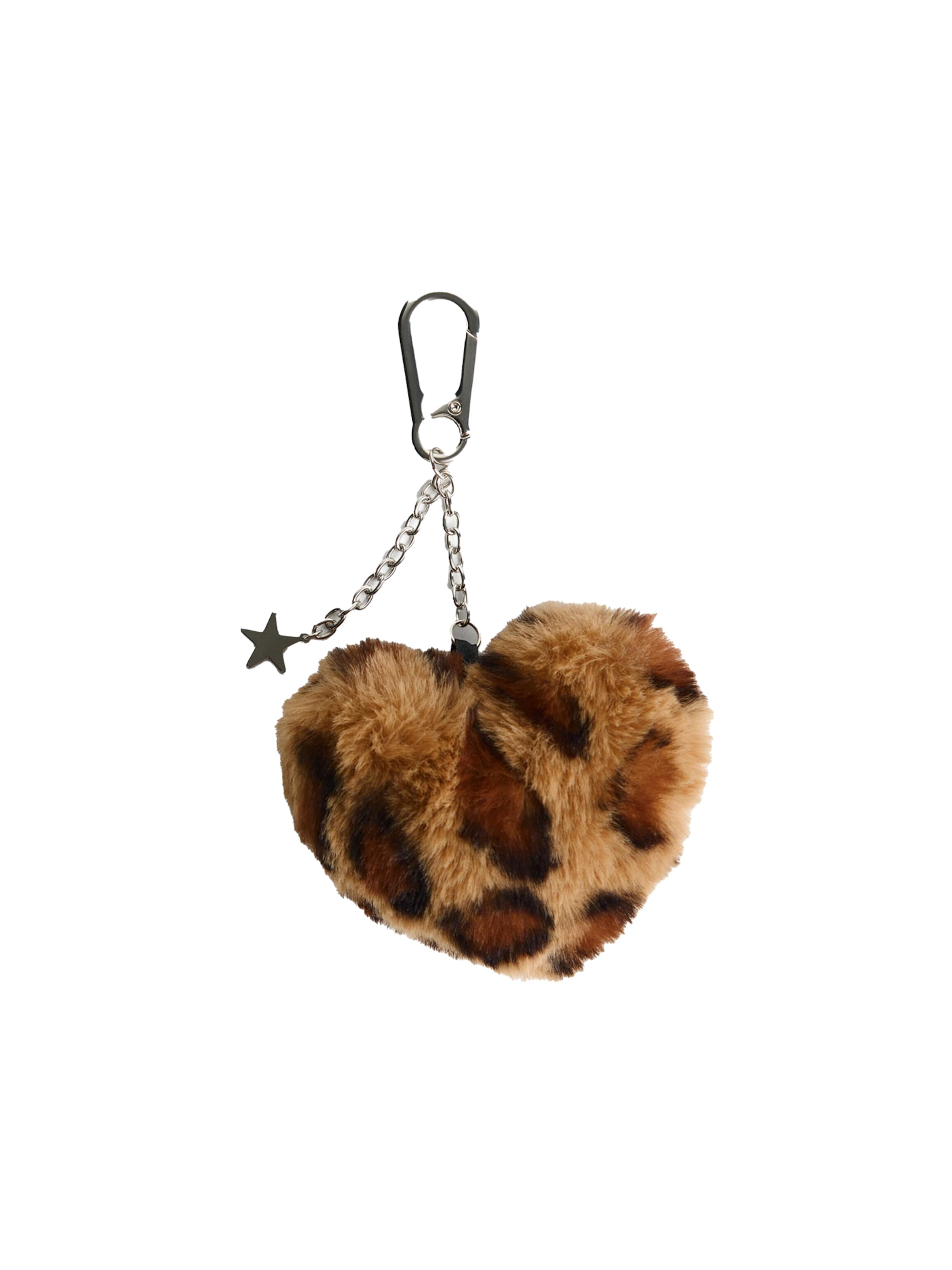 Bershka Přívěsek na klíče – hnědá: přední strana