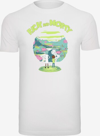 F4NT4STIC Shirt 'Rick and Morty Portal' in Wit: voorkant