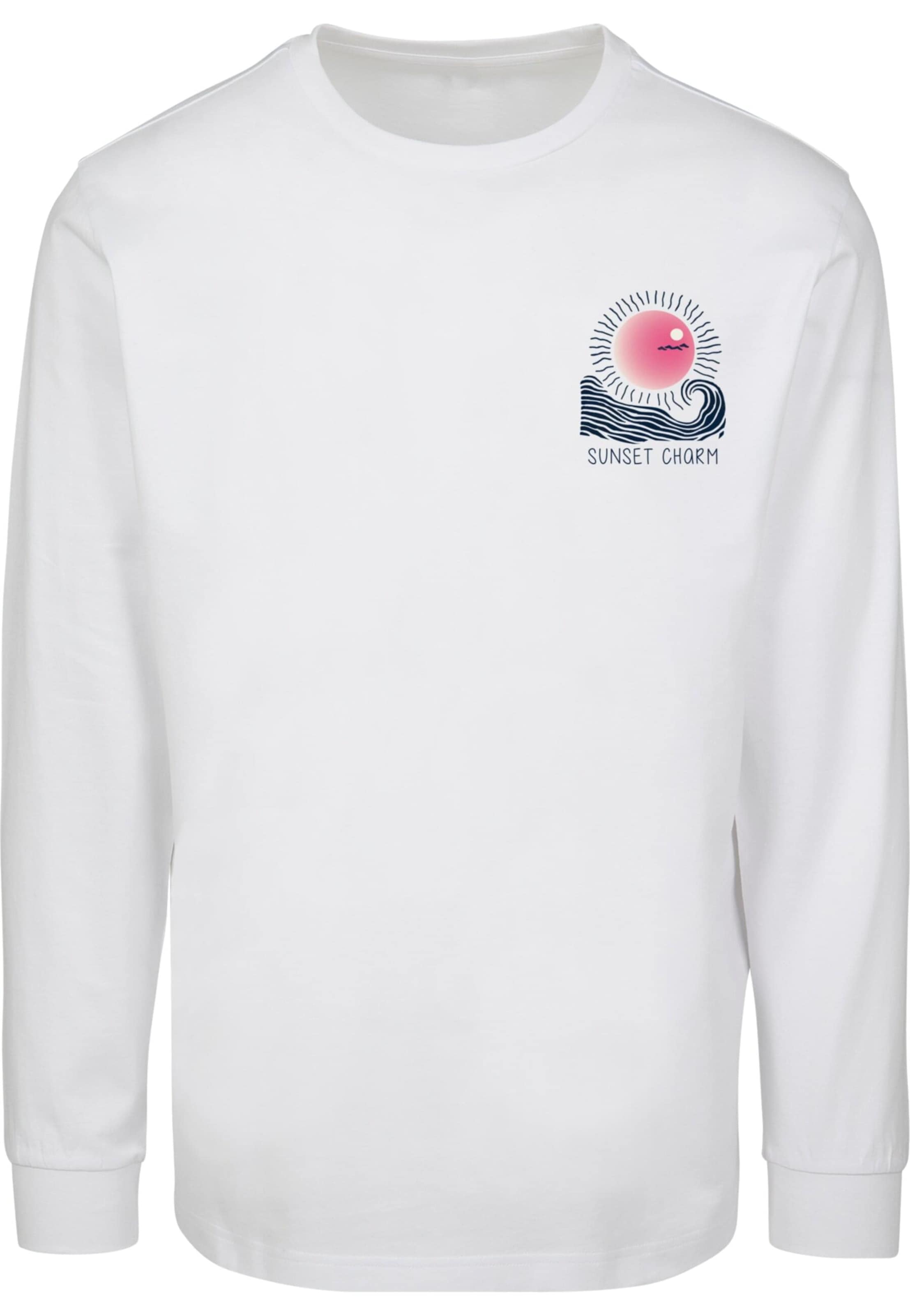 Merchcode Shirt 'Sunset Charm' in Weiß: Vorderseite
