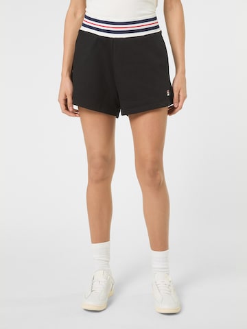 FILA Loosefit Broek 'SERRETTA heritage tape sweat  shorts' in Zwart: voorkant