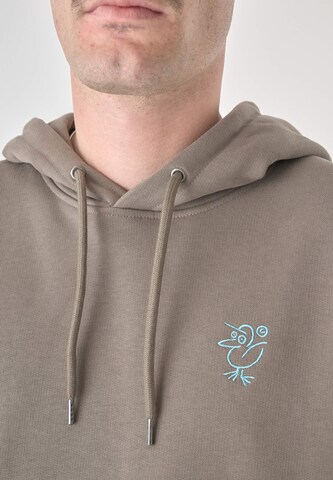 Cleptomanicx Sweatshirt 'Sketch Gull' in Braun