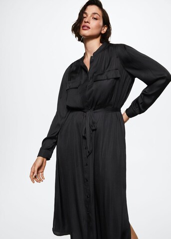 MANGO Shirt Dress 'Dominic' in Black: front