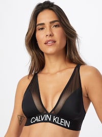 Calvin Klein Swimwear Bikinitop in schwarz / weiß