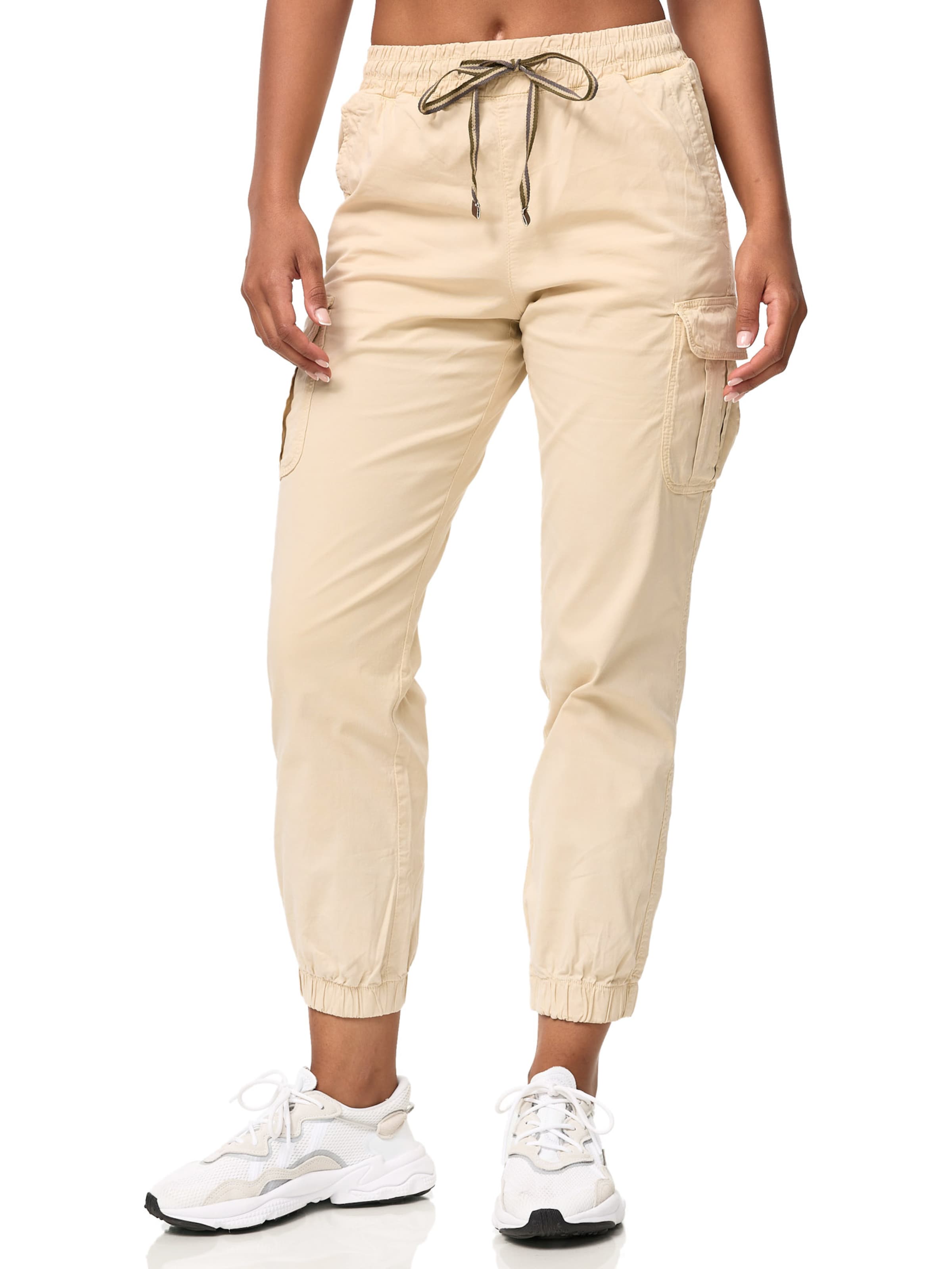 Tazzio Tapered Cargohose 'F600'‌‌‌‌‌‌ in Beige: Vorderseite