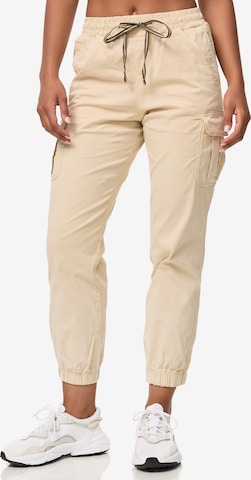 Tazzio Tapered Cargohose 'F600' in Beige: Vorderseite