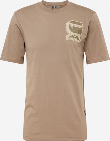 G-Star RAW T-Shirt 'Shadow' in Braun: predná strana