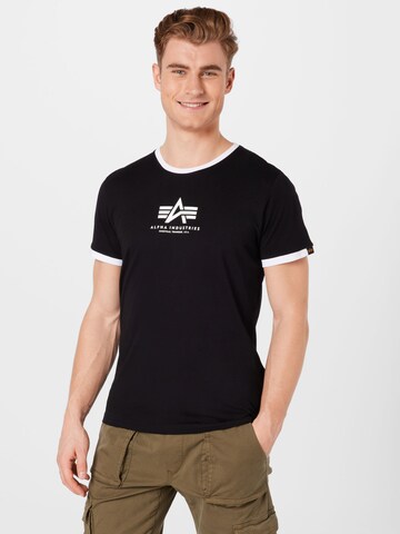 ALPHA INDUSTRIES T-Shirt in Schwarz: Vorderseite