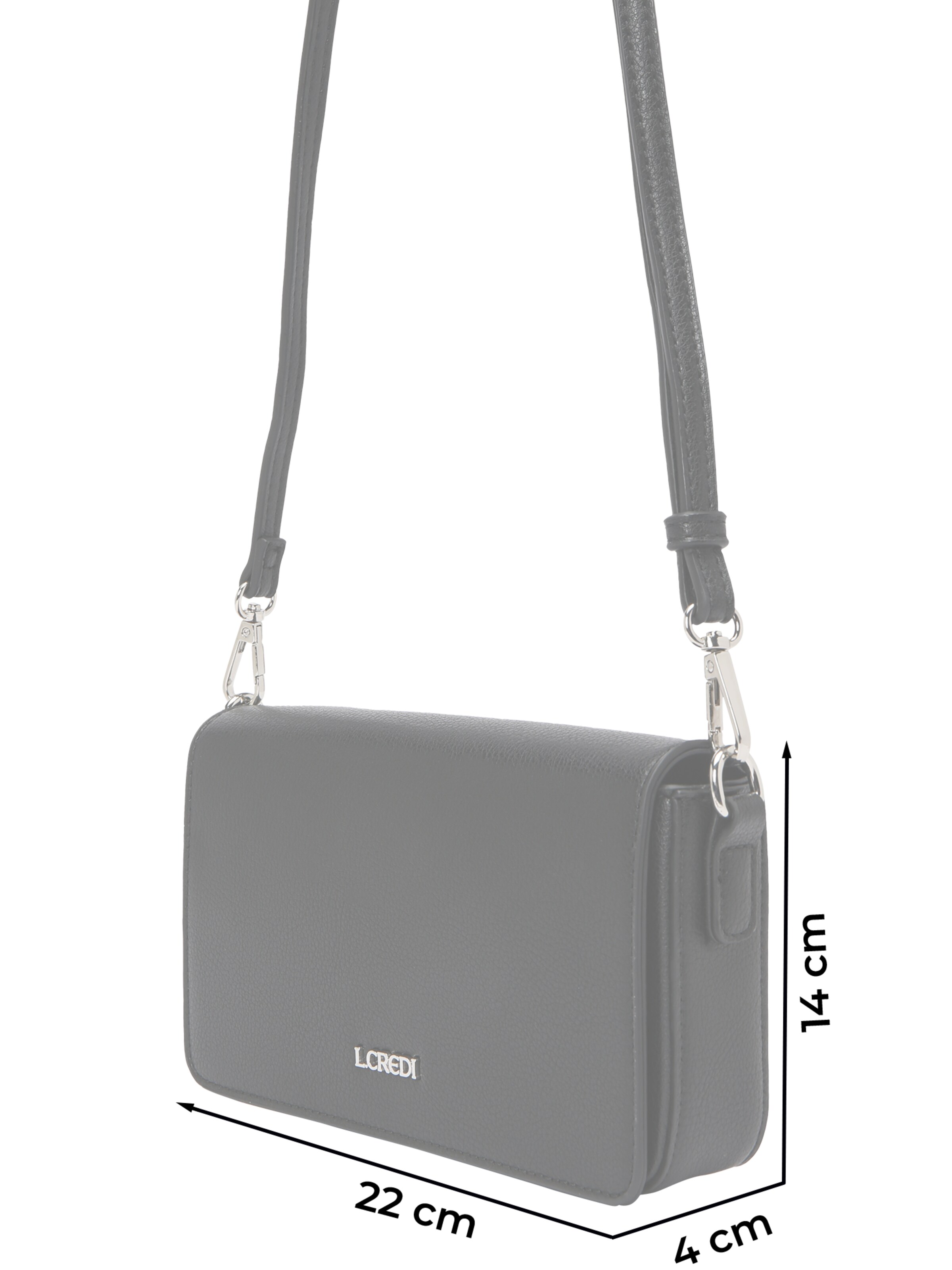 L.CREDI Taška přes rameno 'Jane' – černá