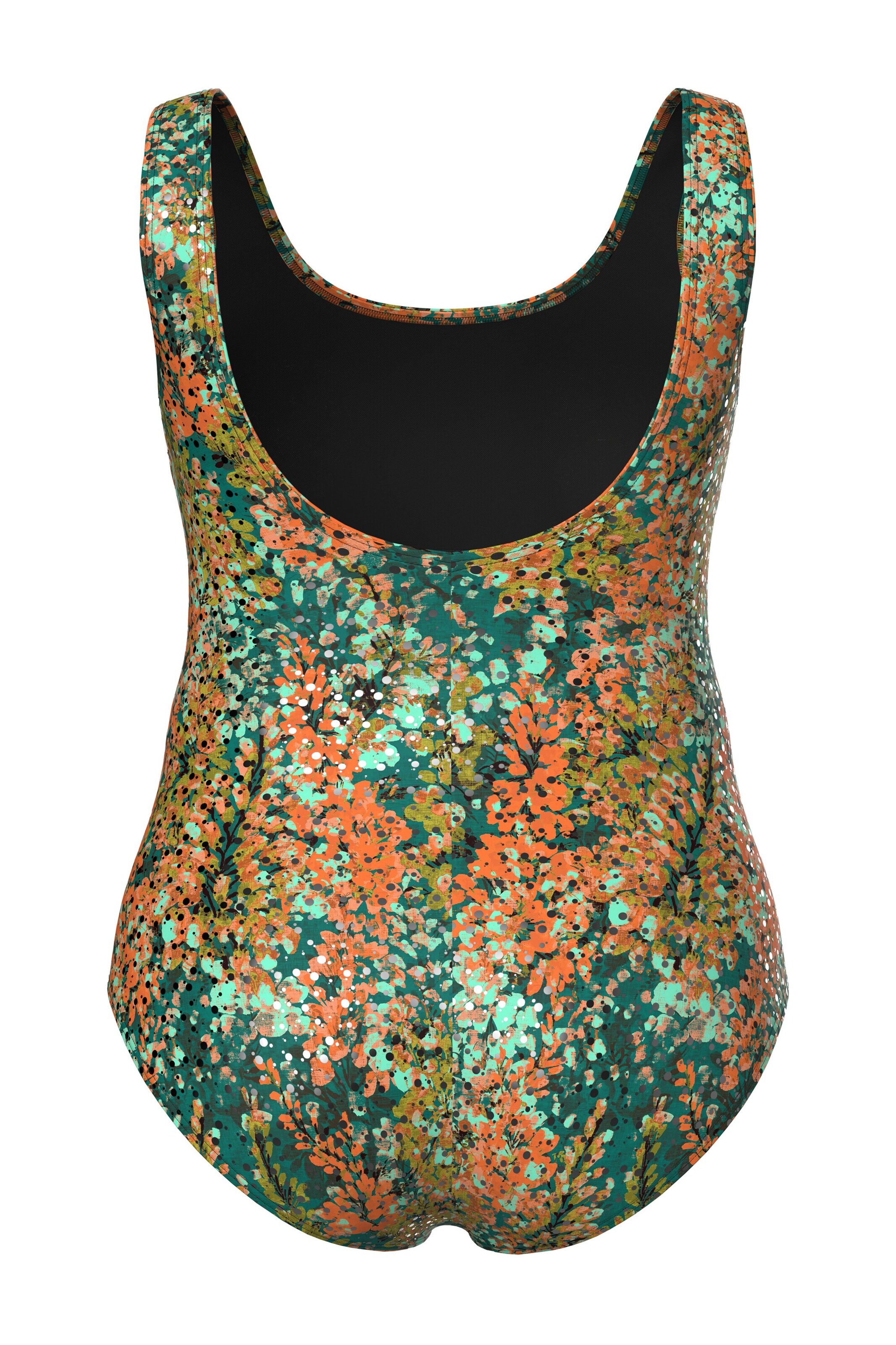 Ulla Popken Bustier Badeanzug in Grün