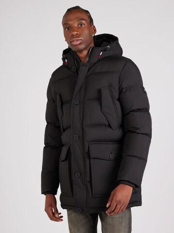 TOMMY HILFIGER Winter Parka in Black: front