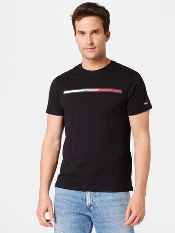 Tommy Jeans T-Shirt 'Essential' in Schwarz: predná strana