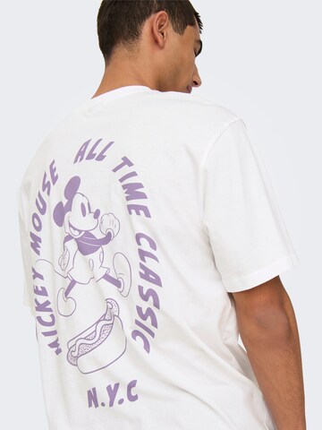 Only & Sons Μπλουζάκι 'ONSMICKEY MOUSE' σε λευκό
