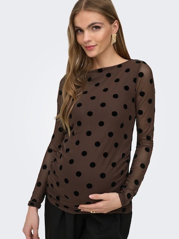 Only Maternity Shirt 'OLMLaguna' in Bruin: voorkant