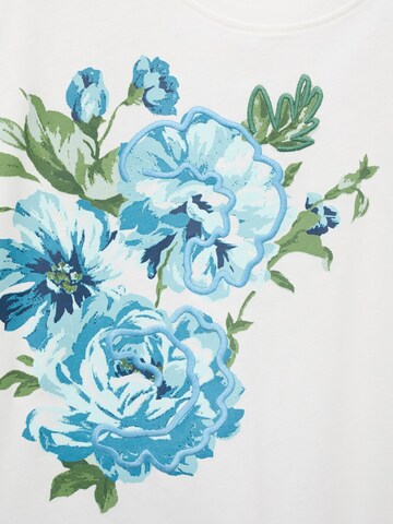 Tricou 'PEONIA' de la MANGO pe alb
