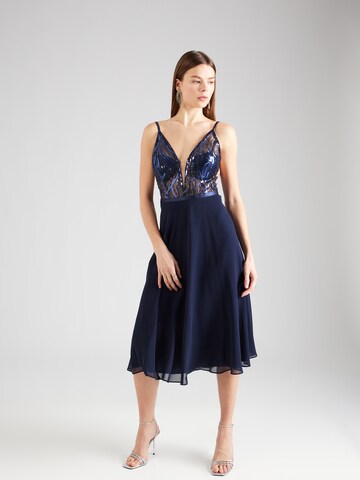 Robe de cocktail Vera Mont en bleu : devant