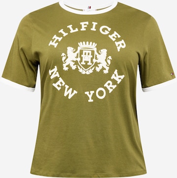 T-shirt 'VARSITY' Tommy Hilfiger Curve en vert : devant