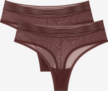 TRIUMPH Thong 'Tempting Sheer' in Brown: front