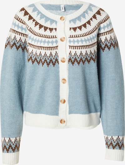 Geacă tricotată ONLY pe albastru deschis / maro / alb, Vizualizare produs