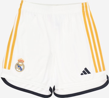 ADIDAS PERFORMANCE Normalny krój Spodnie sportowe 'Real Madrid 23/24 Home' w kolorze biały: przód