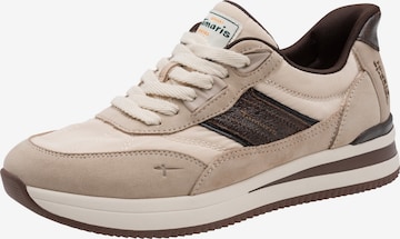 Baskets basses Tamaris en beige : devant