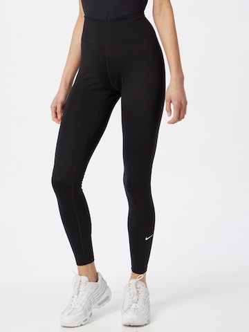 NIKE Skinny Sporthose 'One' in Schwarz: predná strana