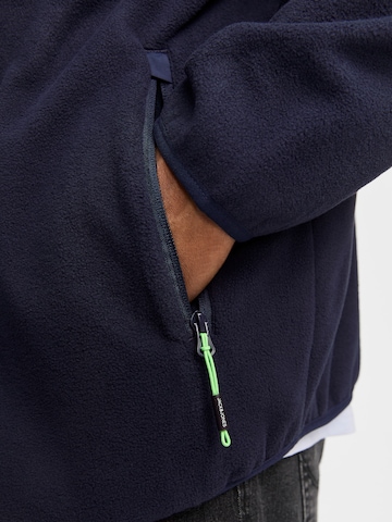 Jack & Jones Plus Fleecejakke 'JJTheo' i blå