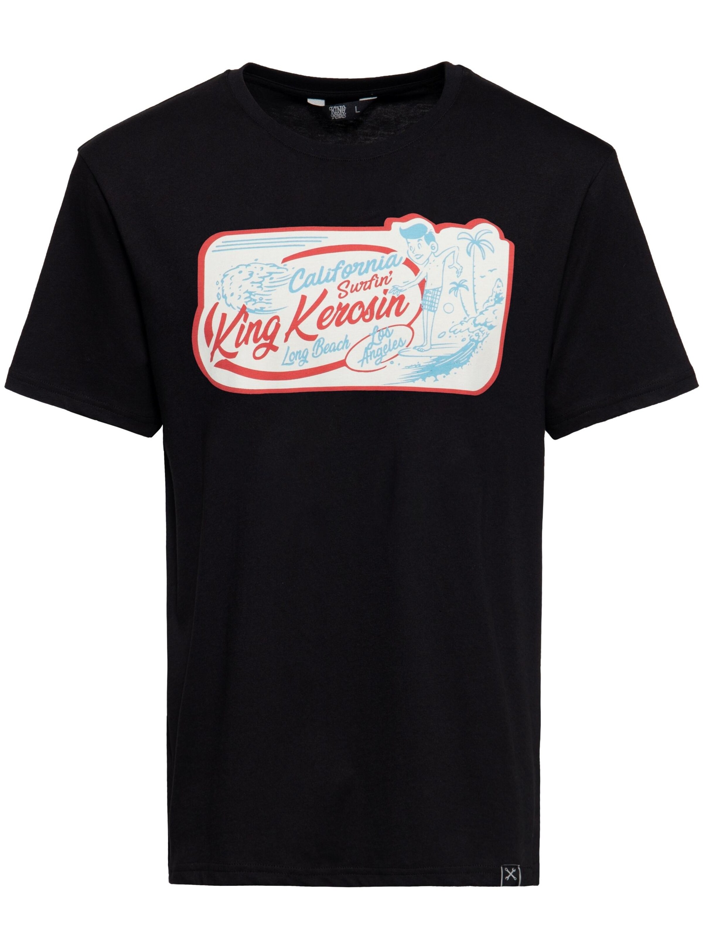 King Kerosin Shirt 'California Surfin'‌‌‌‌‌ in schwarz, Produktansicht