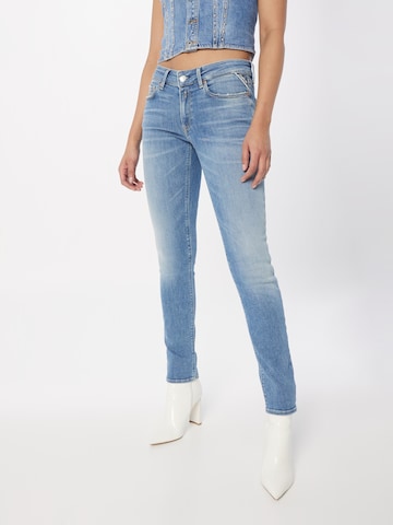 REPLAY Skinny Jeans 'New Luz' in Blauw: voorkant