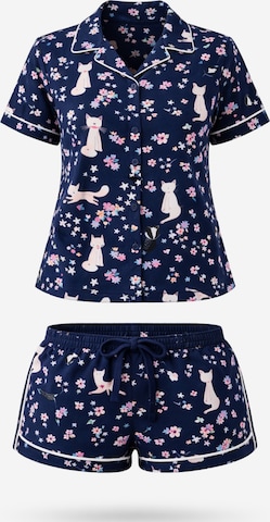 Shorty 'Leafletic Women’s Printed Night Wear Short Set' di LEAFLETIC in blu: frontale