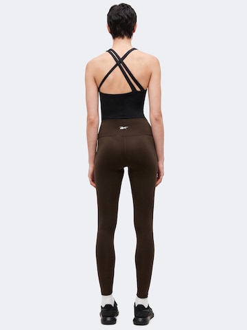Reebok Skinny Sporthose in Braun