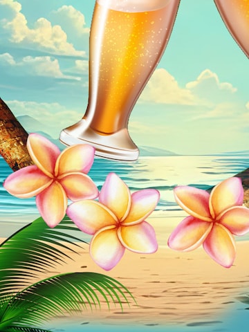 Hawaiihemdshop.de - Regular Fit Camisa 'Hawaiihemd Sunshine Beer' em azul