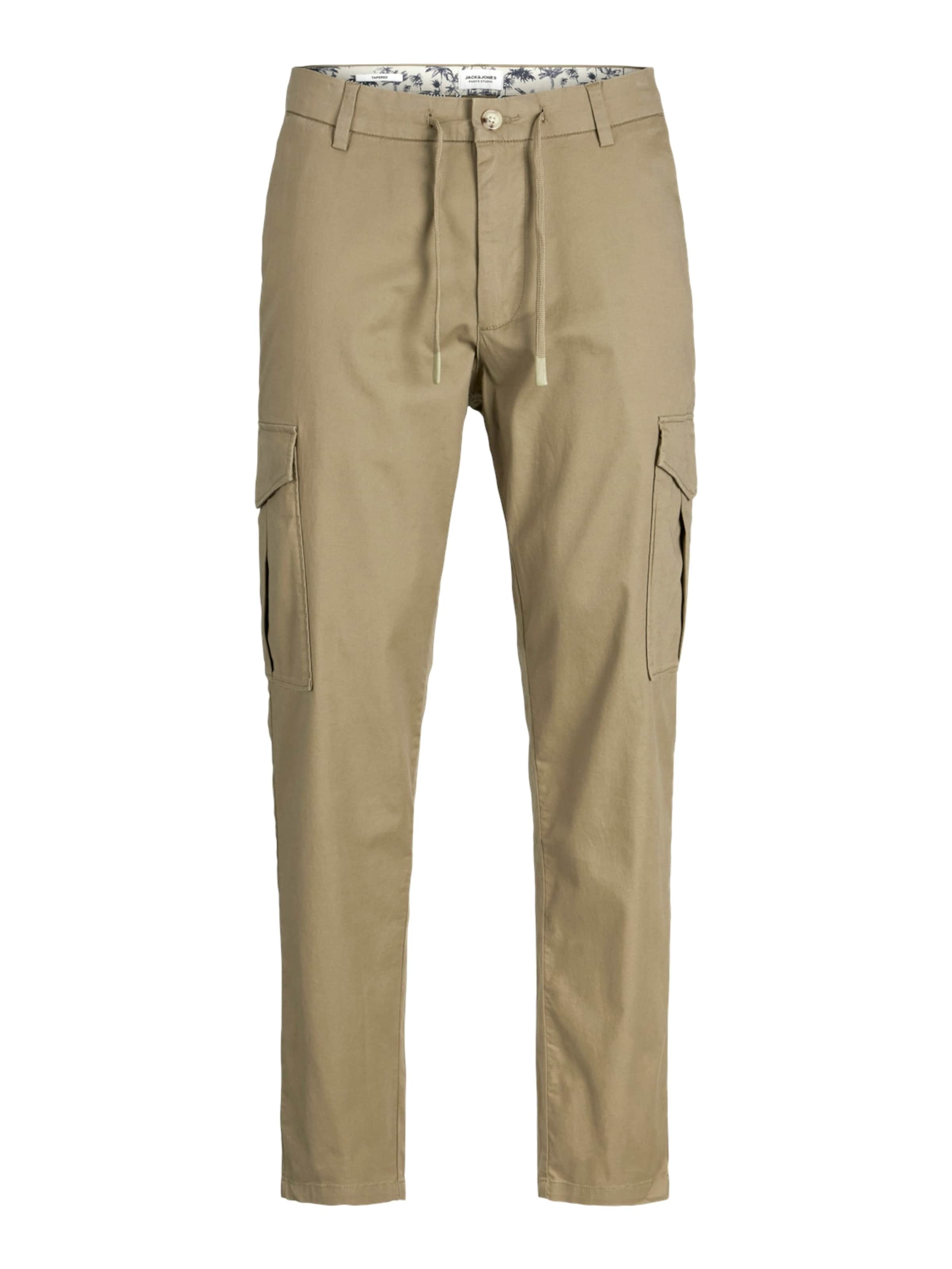 Jack & Jones Plus Брюки-карго 'STACE SUMMER' в Бежевый: спереди