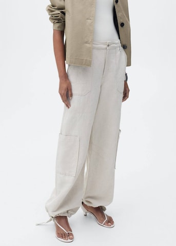 MANGO Tapered Cargo Pants 'Ellie' in Grey: front