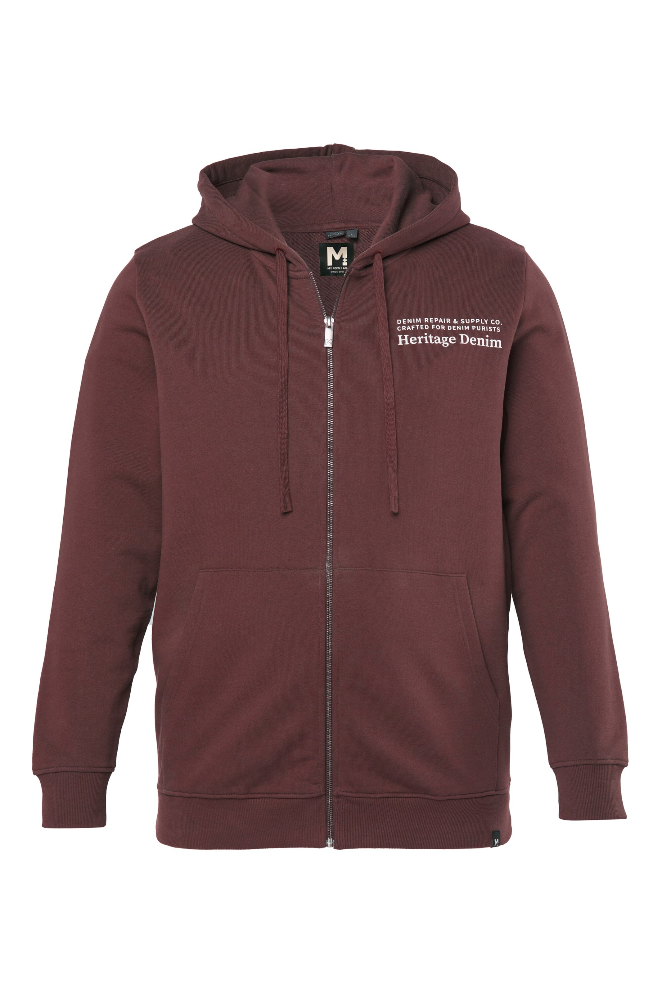 Men Plus Sweat jacket in Brown: front