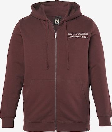 Men Plus Sweat jacket in Brown: front