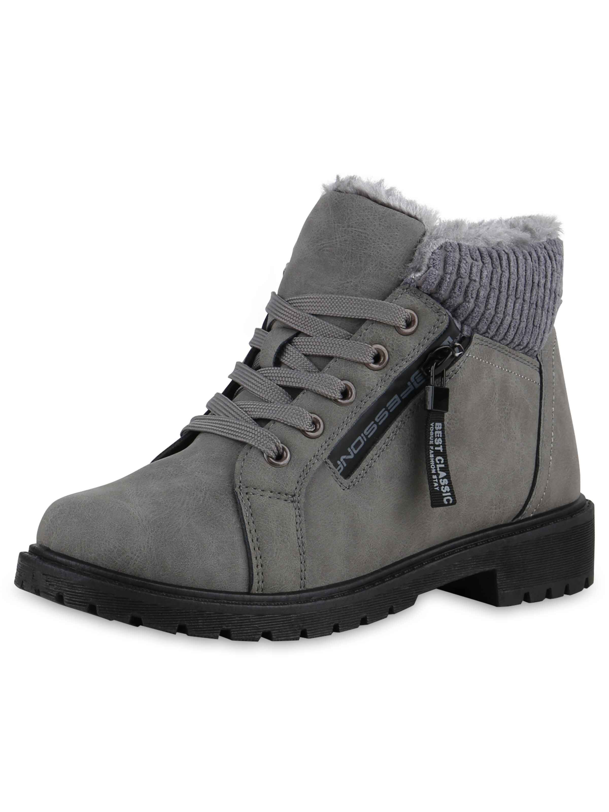 Stivaletto stringato ' Samantha ' di Van Hill in grigio: frontale