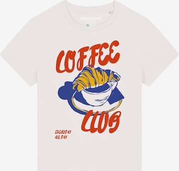 Watapparel T-Shirt 'Coffee Club' in Weiß: Vorderseite