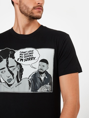Mister Tee Shirt 'Sorry' in Zwart