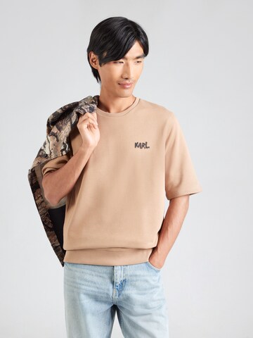 Karl Lagerfeld Μπλούζα φούτερ σε μπεζ: μπροστά
