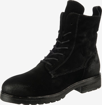 Mirapodo Lace-Up Ankle Boots in Black: front