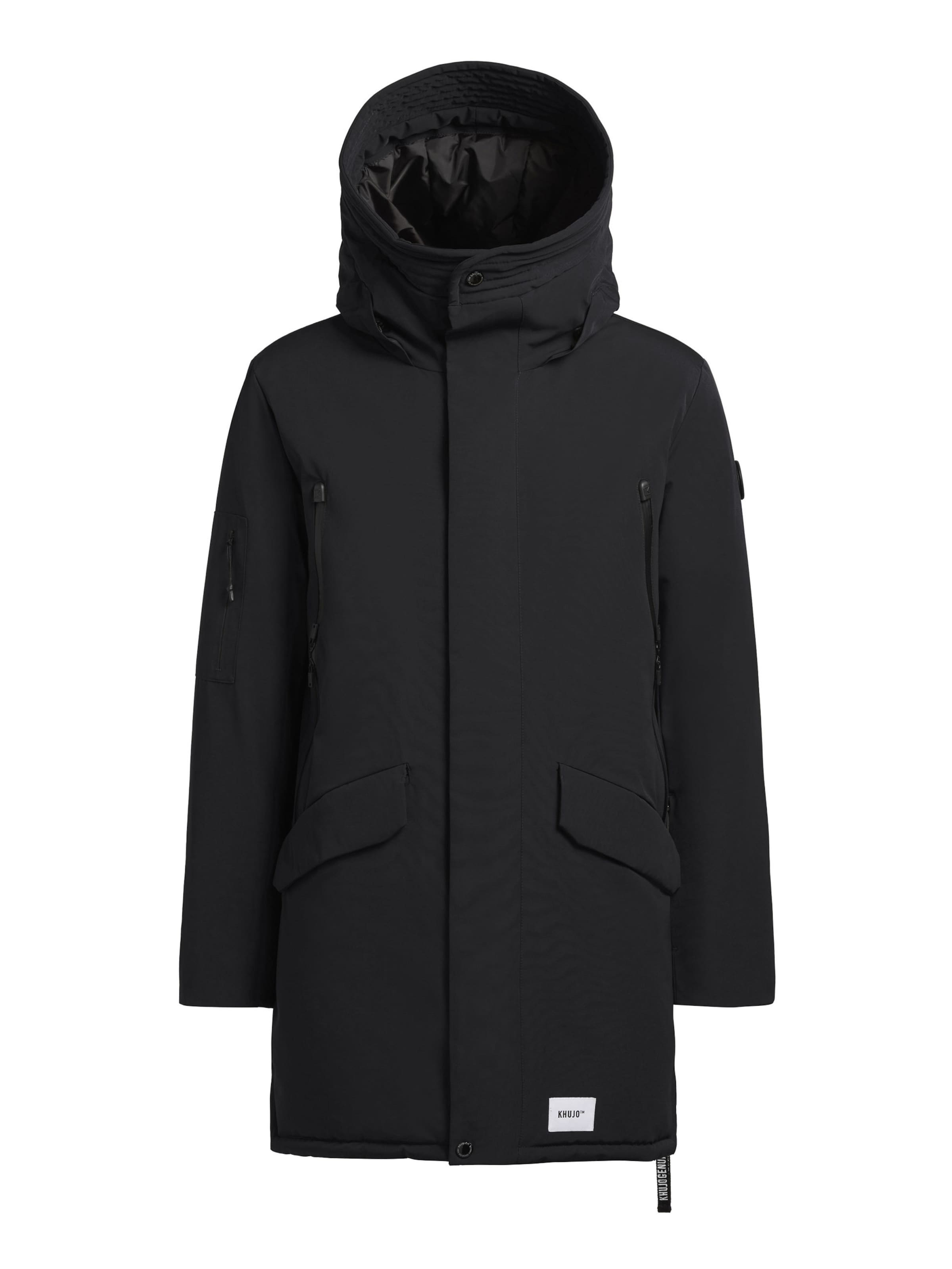 melns khujo Ziemas mētelis 'Larc': no priekšpuses