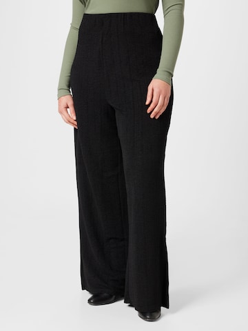 ABOUT YOU Curvy - Pierna ancha Pantalón 'Ruth' en negro: frente