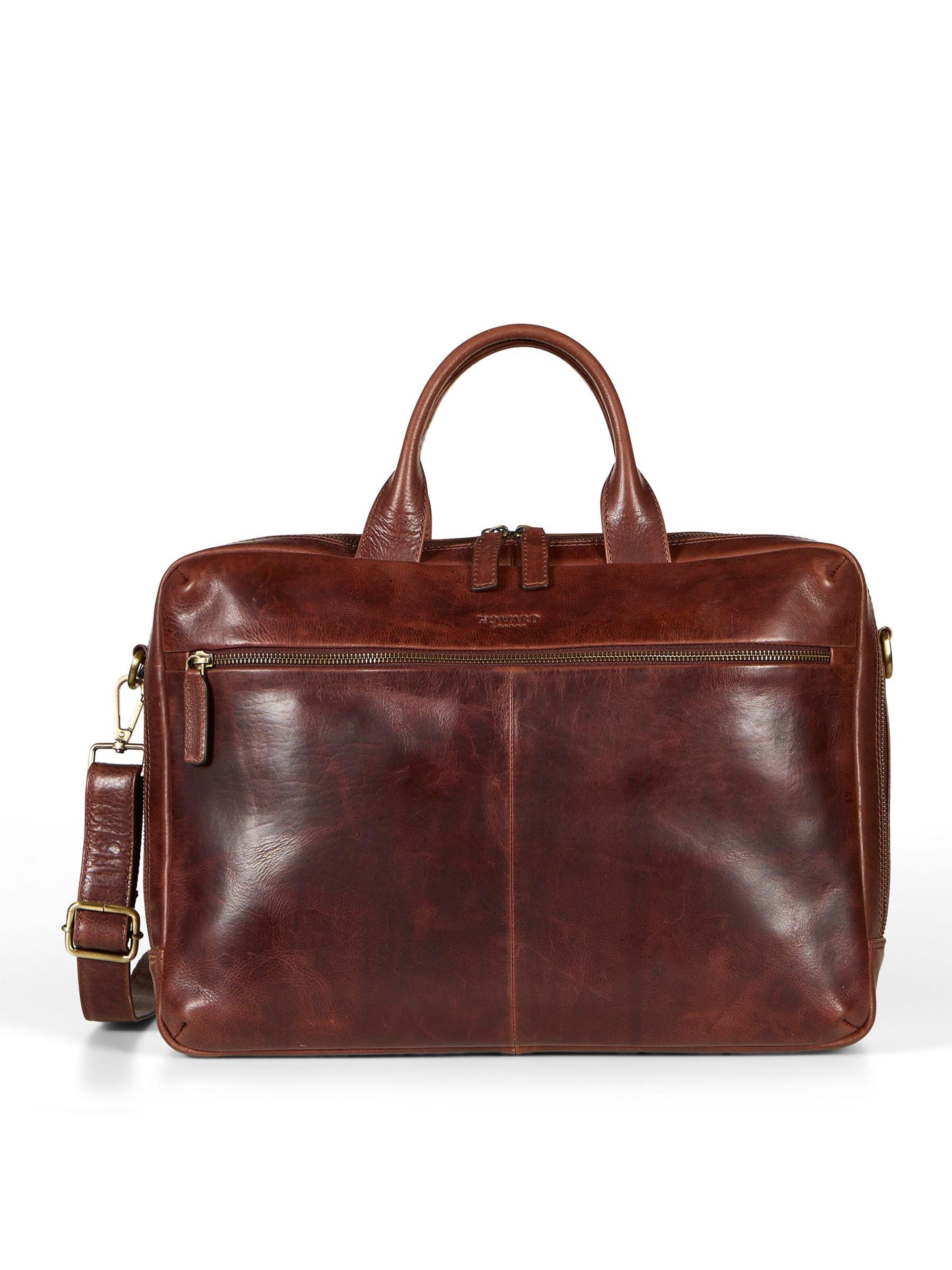 Borsa per laptop 'Laptop Bag Frank Brown' di Howard London in marrone: frontale