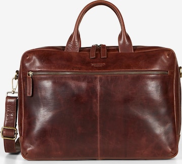 Howard London Laptoptas 'Laptop Bag Frank Brown' in Bruin: voorkant