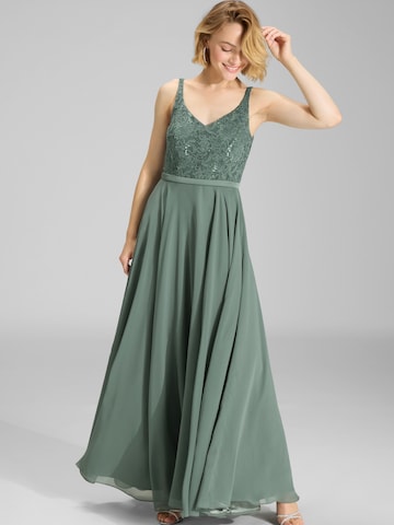 SWING Večerna obleka | zelena barva: sprednja stran