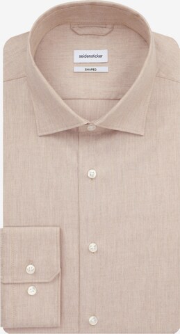 SEIDENSTICKER Regular fit Business Shirt 'Shaped' in Beige