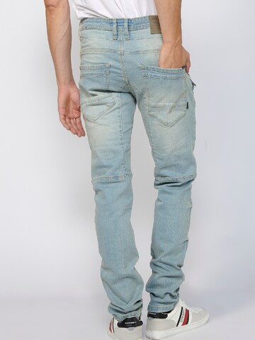 KOROSHI - regular Pantalón vaquero cargo en azul