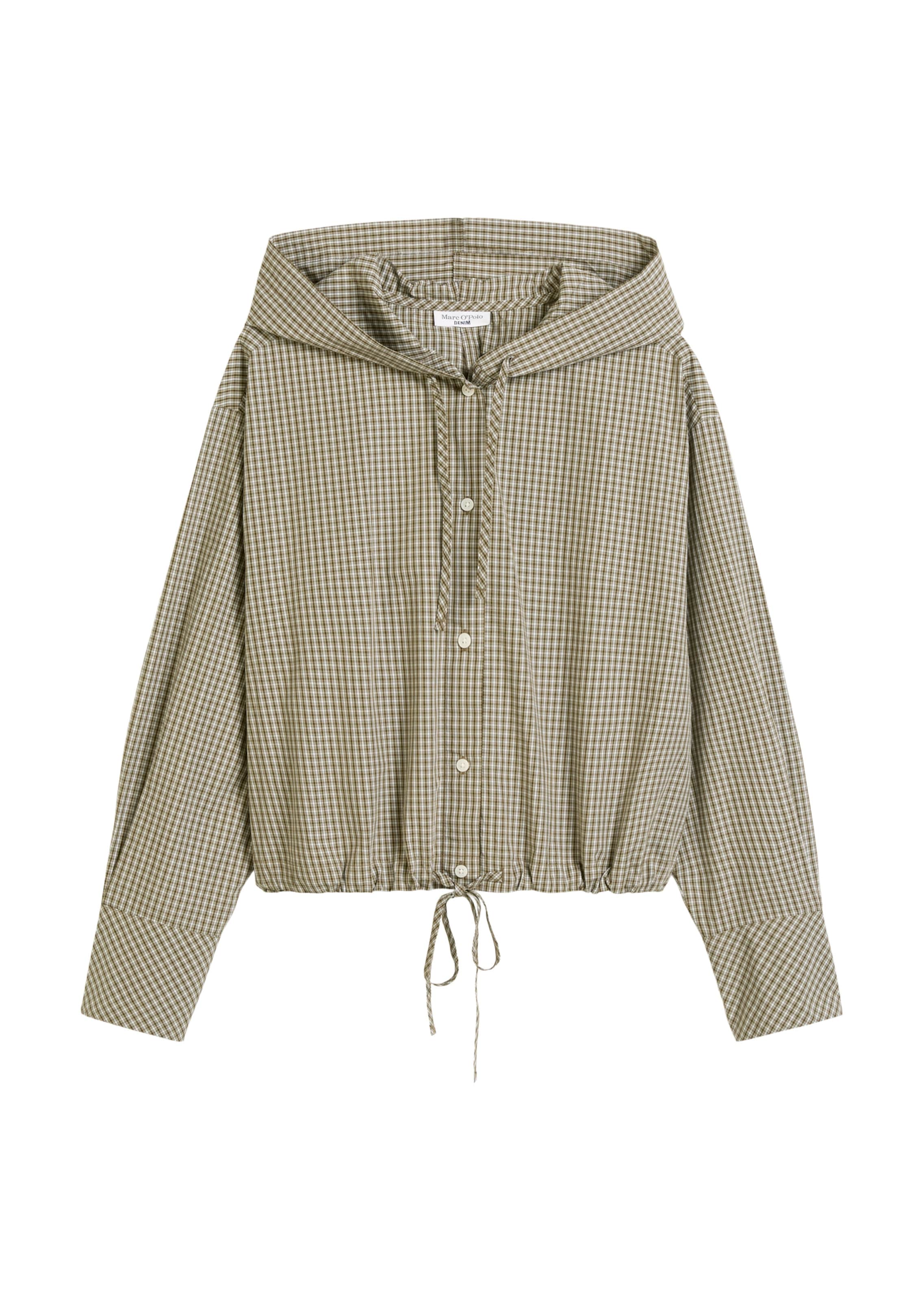 Marc O'Polo DENIM Bluse in oliv / dunkelgrün / weiß, Produktansicht