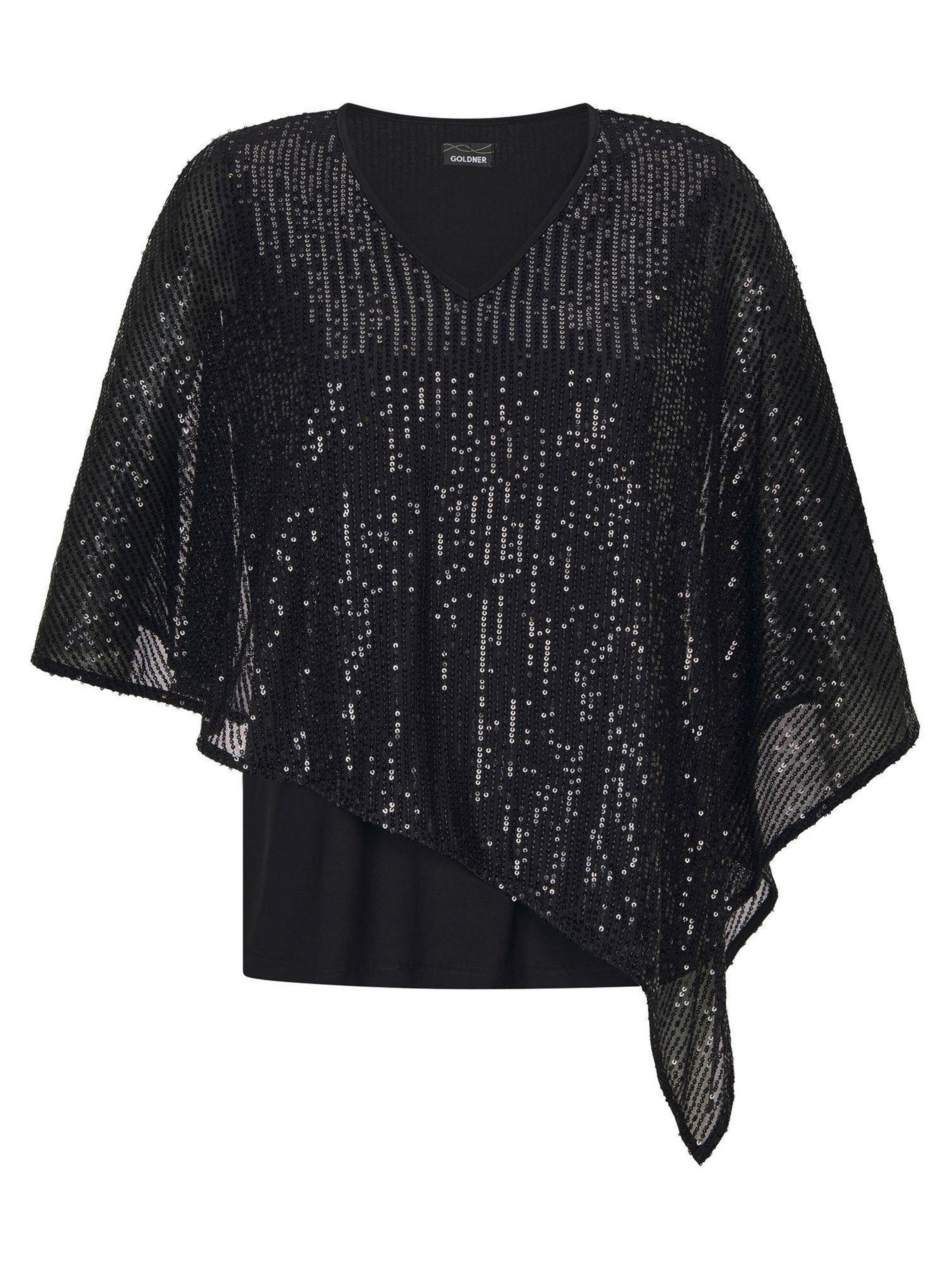 Goldner Shirt in Schwarz: Vorderseite