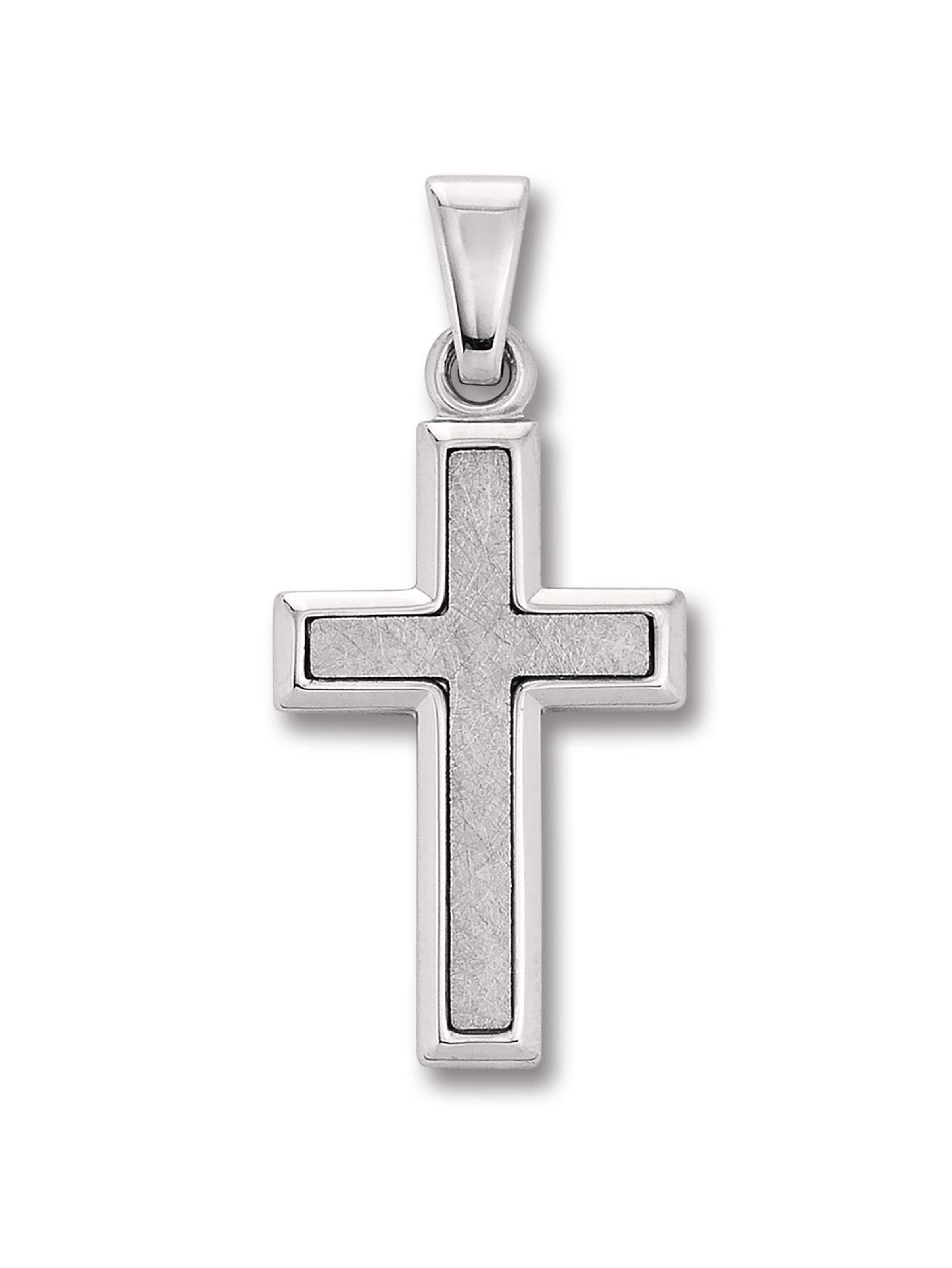 ONE ELEMENT Anhänger 'Kreuz' in Silber: Vorderseite